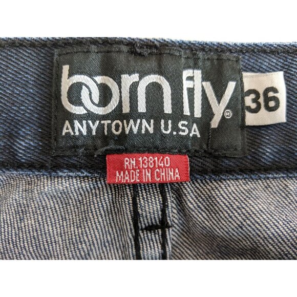 Born Fly Denim Jeans Men's Size 36 Straight Dark Anytown USA - Picture 5 of 6